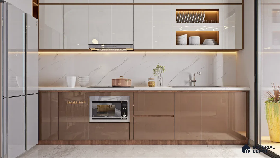 Wooden Look LM 18490 Ruster Elm 8 ft x 4 ft Printed Textured Finish Anti Fingerprint Decorative Thermo Laminate - 1 mm | Suitable for Suitable for Bedroom, TV Unit, Wardrobe, Kitchen Cabinet | Matching Edgeband EB 298 ST01