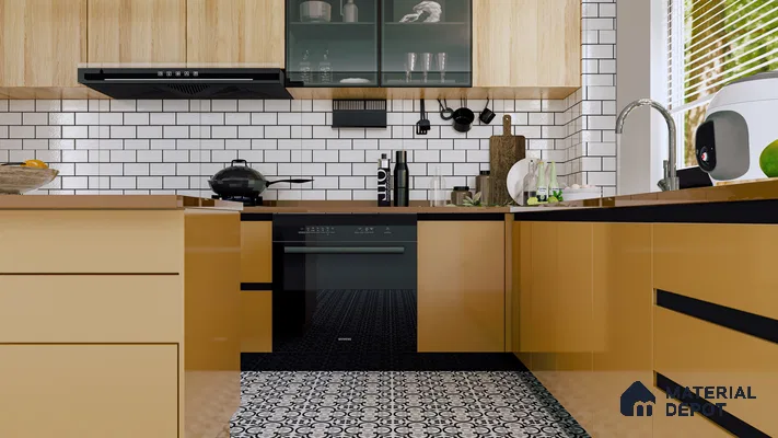 Faux Subway Wall Tile TL 05293 Splendore Linea Black 2 ft x 1 ft Ceramic Glossy Finish - 9 mm | Suitable for Kitchen, Bathroom & Balcony Walls | Please Expect a Slight Variation of Pattern