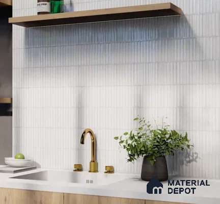 Modern Kitchen with White Subway Tiles | Material Depot