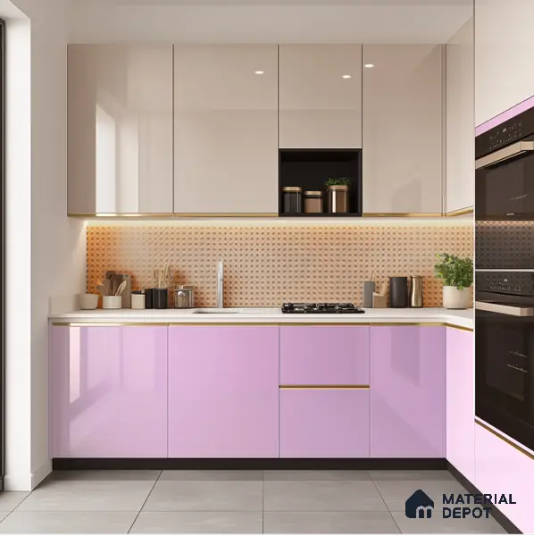 Ferrero 1C 01507 Desert Blush 8 ft x 4 ft High Gloss Finish 6H Anti Scratch Acrylic Laminate - 1.5 mm | Suitable for Living Room, Kitchen, Office