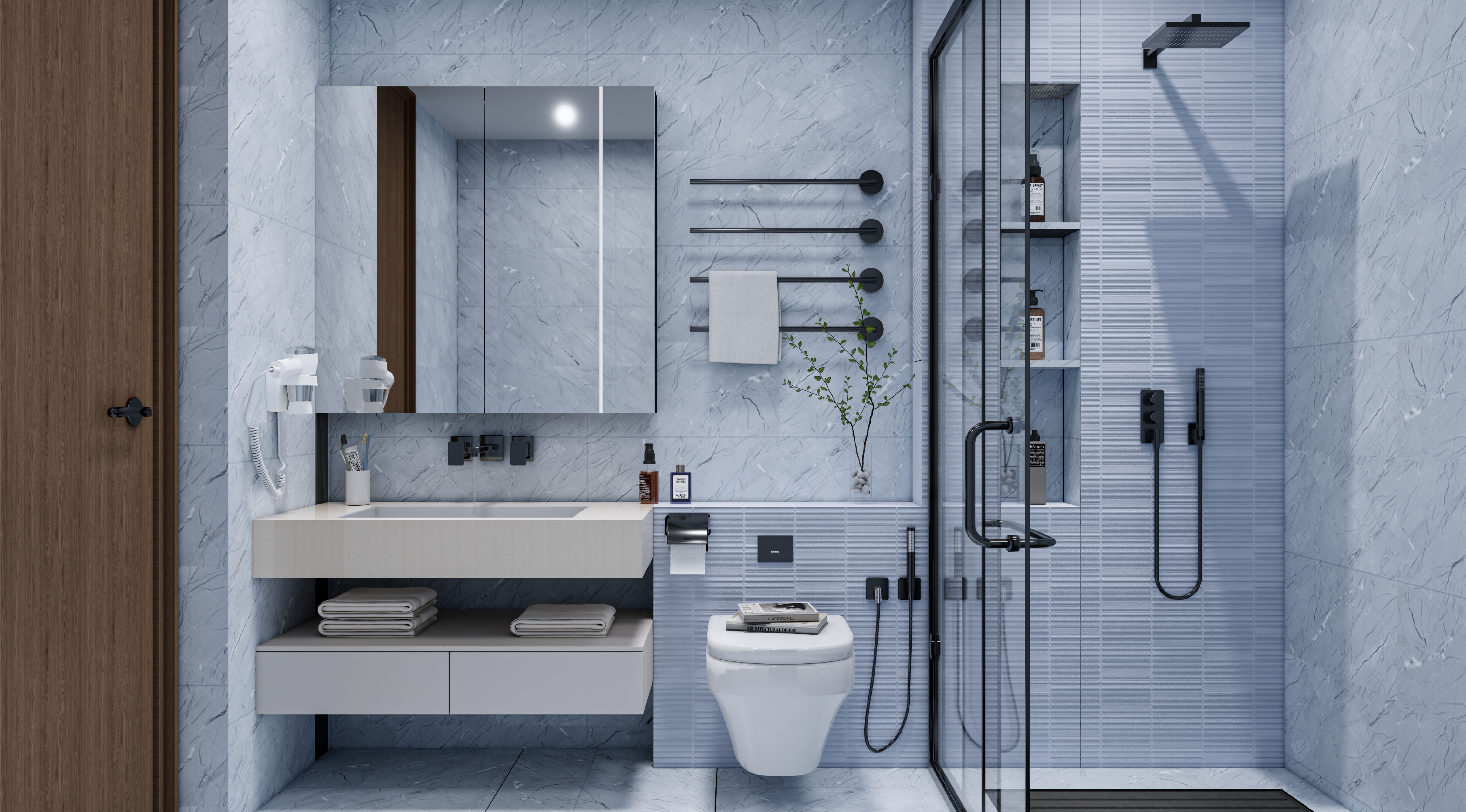 Subway Wall Tile TL 05849 E Tones Sapphire Wave 2 ft x 1 ft Ceramic Matte Finish - 9 mm | Suitable for Bathroom, Kitchen & Backsplashes | Please Expect a Slight Variation of Pattern