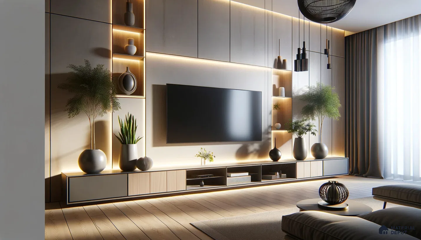 Modern Living Room Oasis with Hues and homely vibes | Material Depot