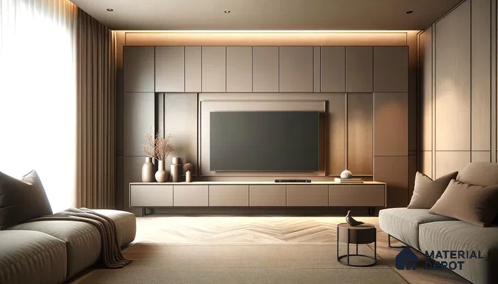 Modern Living Room Oasis with Neutral Palette and Glossy laminates | Material Depot