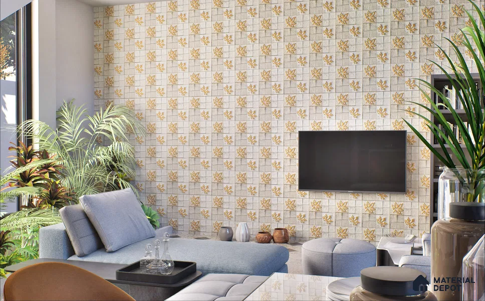 WL 00096 Golden Maple 300 x 300 mm Natural Stone Wall Cladding | Stone is a Natural Product, Please Expect Variation in Shades