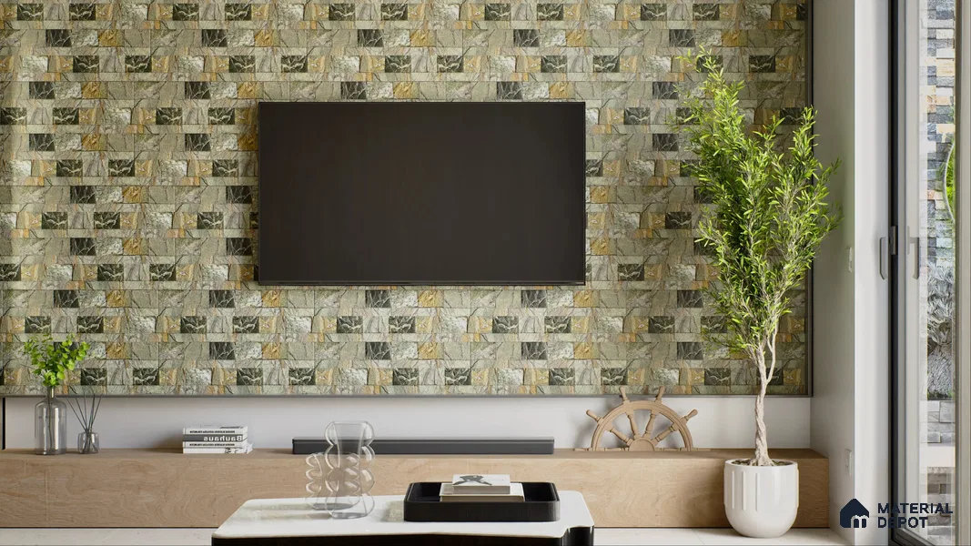 WL 00106 Mocha 300 x 300 mm Natural Stone Wall Cladding |  Stone is a Natural Product, Please Expect Variation in Shades