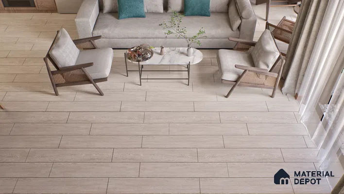 Modern Living Room with Light Wood Flooring | Material Depot