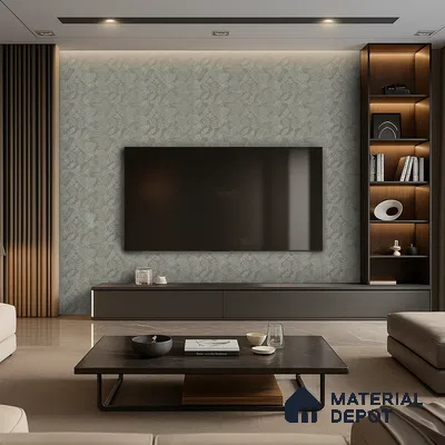 Modern Parallel Kitchen with Olive Matte Laminate and Natural Wood Finish | Material Depot