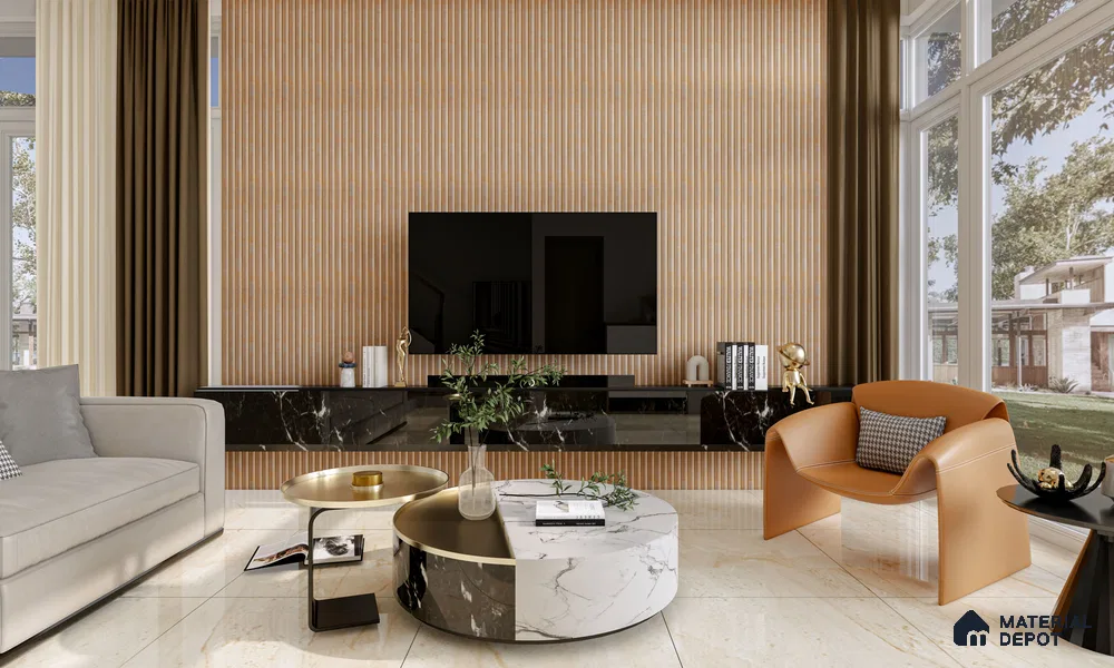 Ferrero 1B 0718 Negro Marquina 8 ft x 4 ft Marble Series High Gloss Finish Acrylic Laminate - 1.5 mm (LM 01110) | Matching Edgeband Code - 718 |  Suitable for TV Unit, Wardrobe, Kitchen Cabinets