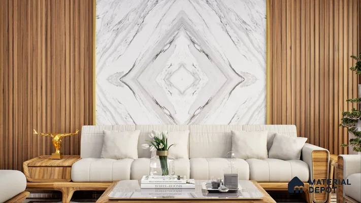 White Digital Look LM 01089 8 ft x 4 ft Texture Finish Decorative Laminate - 1 mm | Suitable for TV Unit, Wardrobe, Kitchen Cabinets