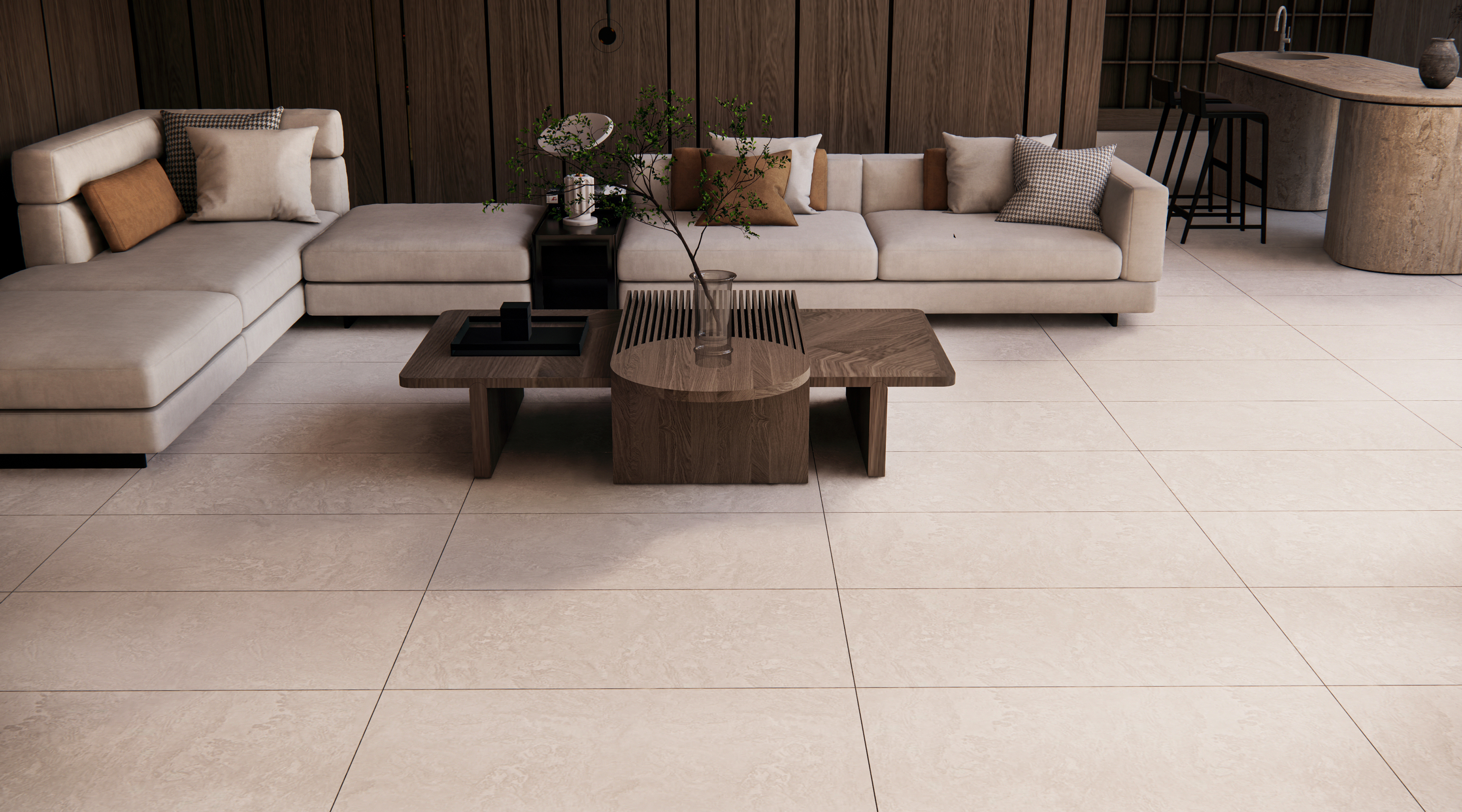 Marble Wall & Floor Tile TL 06102 Casper Bianco 4 ft x 2 ft Vitrified Matte Finish - 9 mm | 6 Random Design | Suitable For Living Room, Bedroom, Bathroom, Kitchen