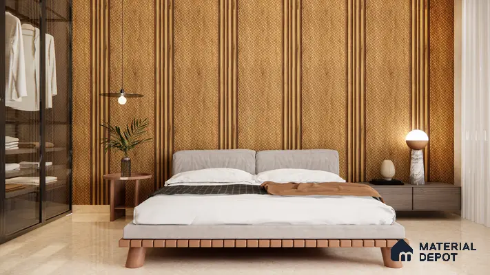 Brown Patterned Louver PN 01652 8 ft x 12 inch Charcoal Panel - 6 mm | Suitable for Feature Wall, TV Unit & Living Room | Width is Subjected to 5% Variation