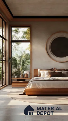 Modern Minimalist Bedroom Design with Nature-Inspired Accents and Panoramic Views Casagrand Lorenza Kogilu | Material Depot