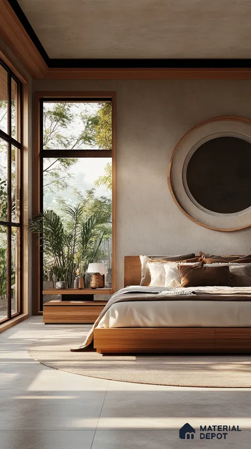 Modern Minimalist Bedroom Design with Nature-Inspired Accents and Panoramic Views Casagrand Lorenza Kogilu | Material Depot