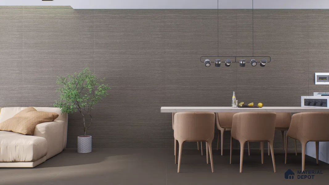 Stone Floor & Wall Tile | TL 00761 Mushroom Linia 4 ft x 2 ft Punch Matte Finish Full Body Vitrified Tile - 9 mm | Suitable For Living Room, Bedroom, Bathroom