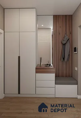 Modern Minimalist Entryway Design With Built-In Storage And Wooden Accents | Material Depot