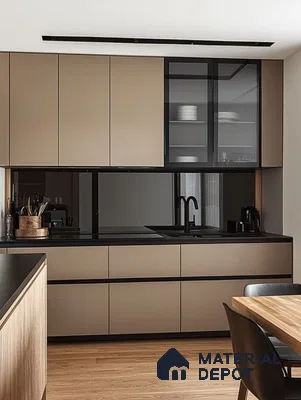 Modern Minimalist Kitchen: A Study in Symmetry and Neutral Shades | Material Depot