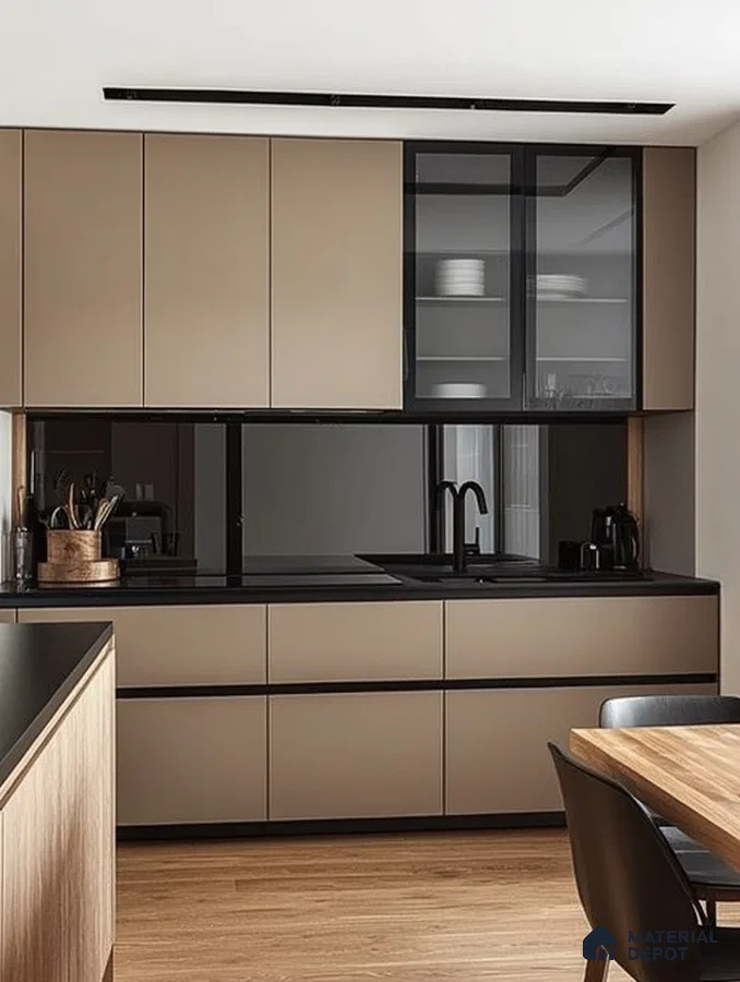 Modern Minimalist Kitchen: A Study in Symmetry and Neutral Shades | Material Depot