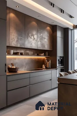 Modern Minimalist Kitchen with Matte Textured Cabinets | Material Depot