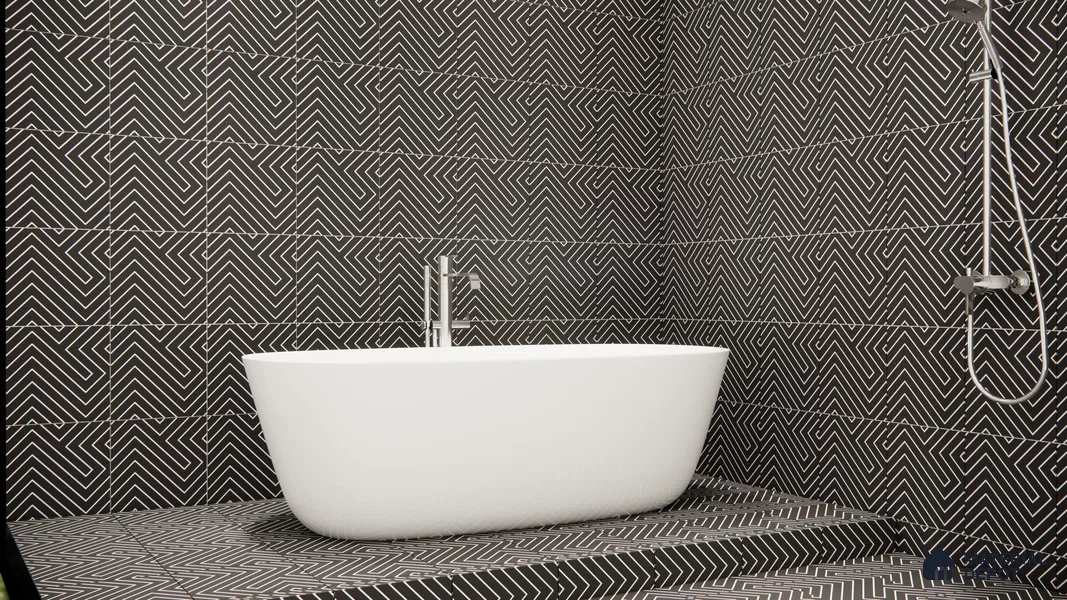 Multifired Moroccan Floor & Wall Tile TL 05682 B Zellige Dark Onyx 12 x 12 inch Vitrified Matte Finish - 9 mm | Suitable for Living Room, Bathroom, Kitchen & Backsplash