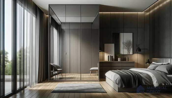 Modern Monochrome Bedroom Harmony with Natural Views | Material Depot