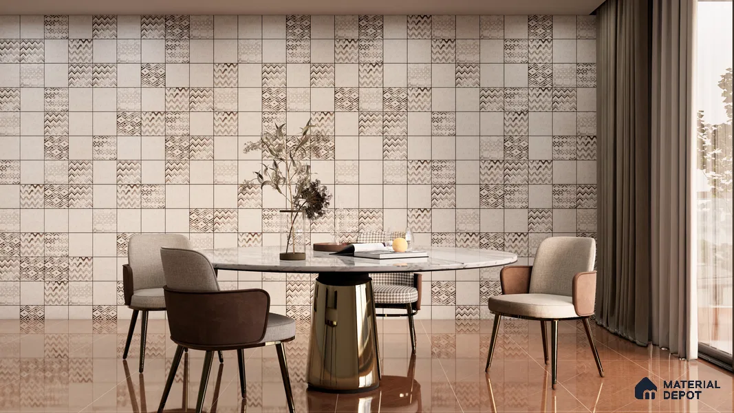 Marble Floor & Wall Tile TL 02180 Armani Brown 4 ft x 2 ft High Gloss Finish Vitrified Tile - 9 mm (Random 4)