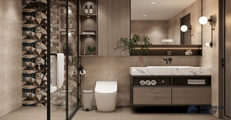 3D Wall Tile TL 05289 B Splendore Trina Illusions Highlighter 2 ft x 1 ft Ceramic Matte Finish - 9 mm | Suitable for Kitchen, Bathroom & Balcony Walls