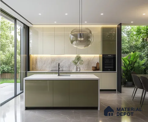 LM 23677 8 ft x 4 ft Solid Plain High Gloss Finish Acrylic Laminate - 1.5 mm | Suitable for Living Room, Kitchen, Office | Matching Edgeband Code EB 1414