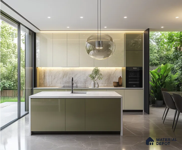 LM 23677 8 ft x 4 ft Solid Plain High Gloss Finish Acrylic Laminate - 1.5 mm | Suitable for Living Room, Kitchen, Office | Matching Edgeband Code EB 1414