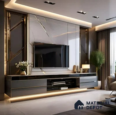 Modern Opulence With Sleek Lines And Gold Accent Detailing | Material Depot