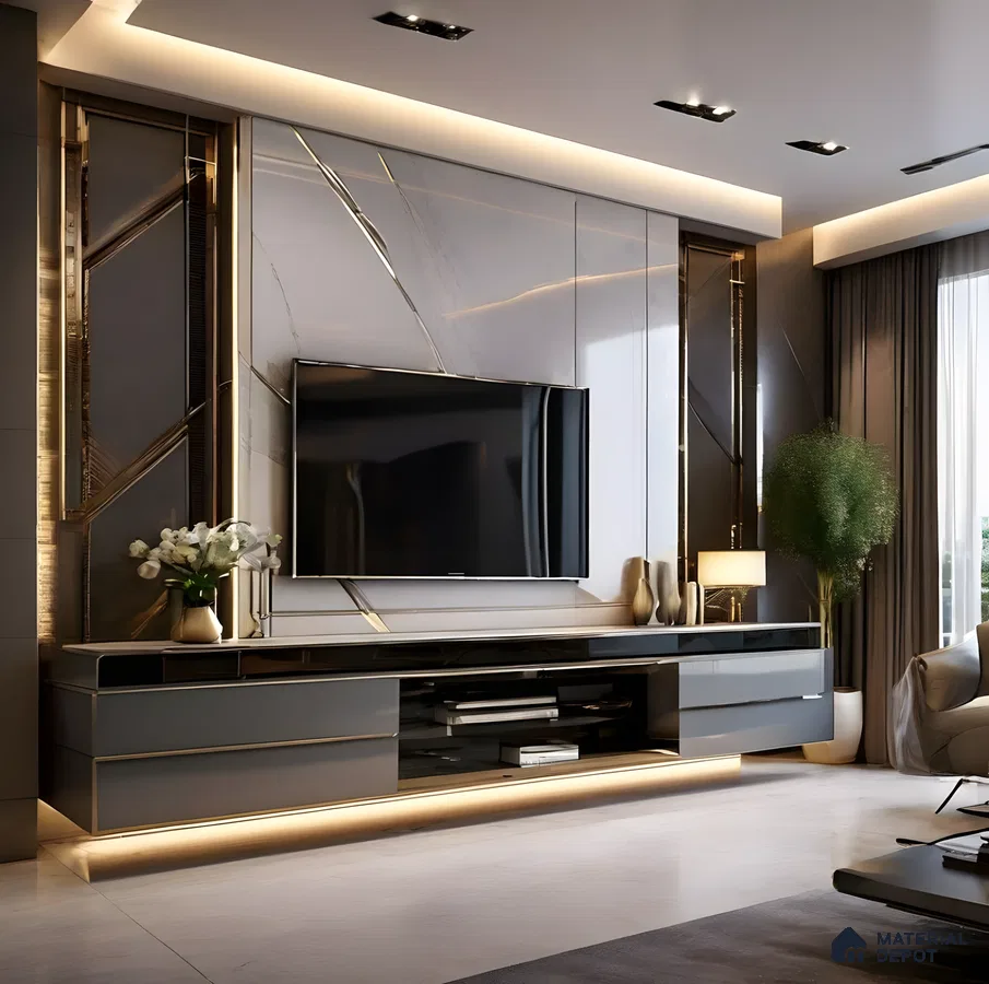 Modern Opulence With Sleek Lines And Gold Accent Detailing | Material Depot
