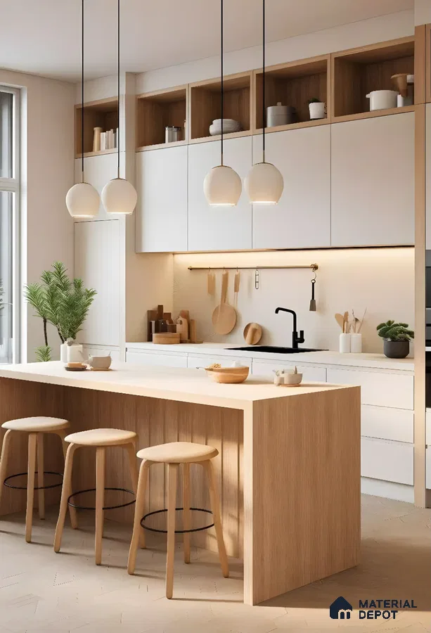 Modern Scandinavian Kitchen with Warm Wooden Accents | Material Depot