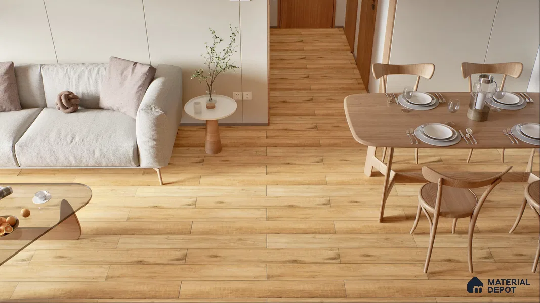 Wooden Look Floor Tile TL 10891 B Sandle Wood Peru 4 ft x 8 inc Matte Finish Vitrified Tile - 9 mm | 8 Random Design | Suitable For Living Room, Bedroom & Dining Area | 2-3 mm Spacer is Mandatory