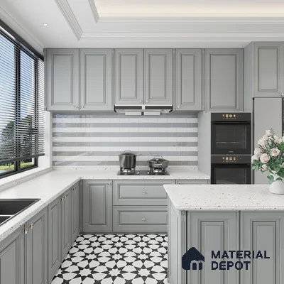 Modern Serenity White Textured Bathroom Elegance | Material Depot