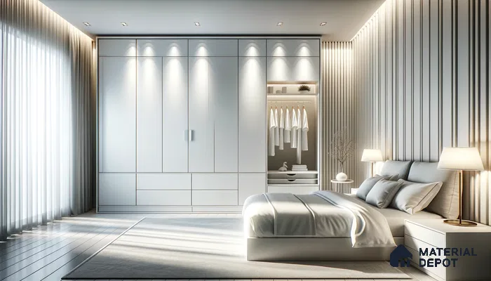 Modern Simple white Bedroom with Integrated Lighting | Material Depot