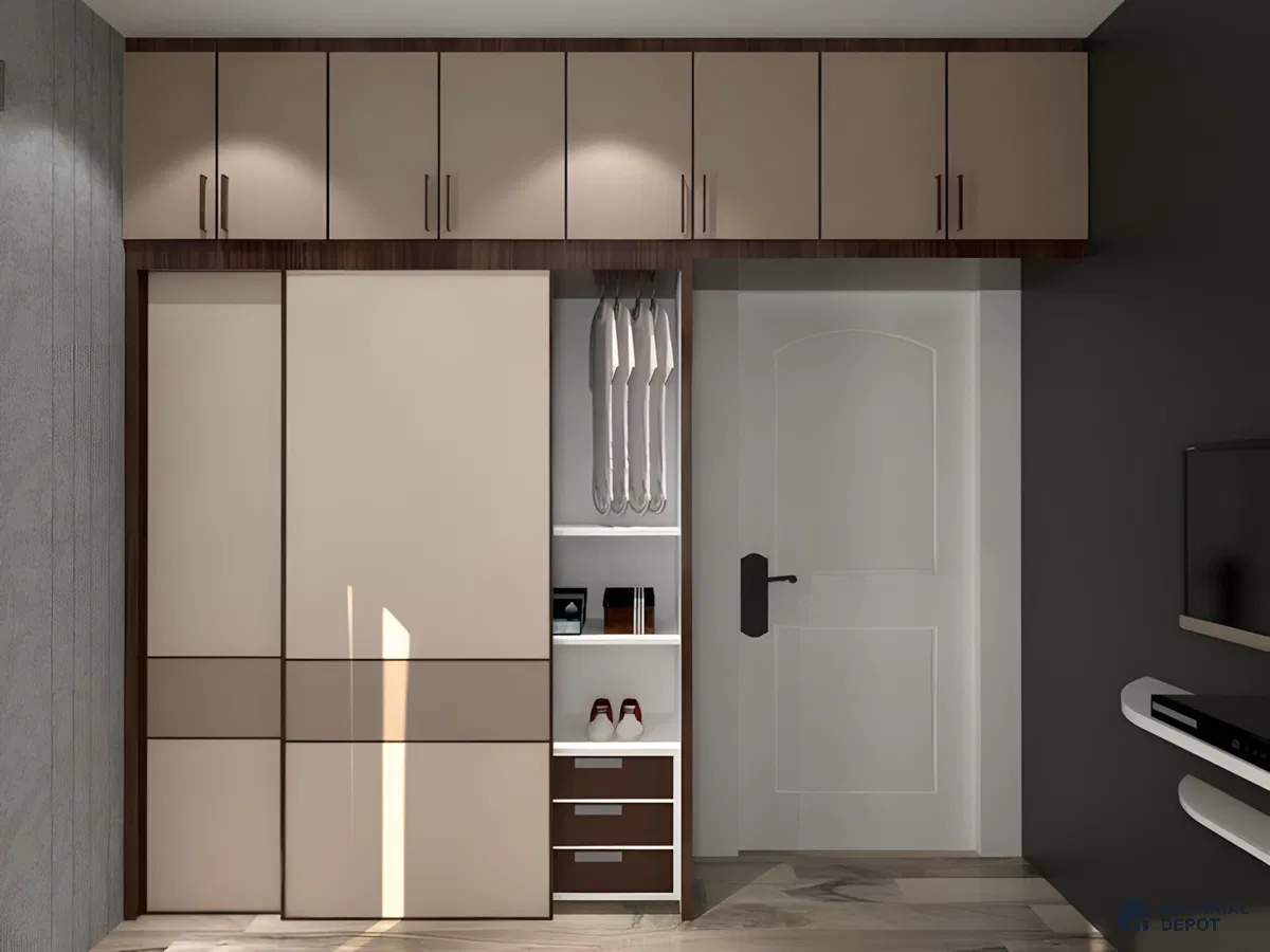 Modern Sliding Door Wardrobe in glossy finish | Material Depot