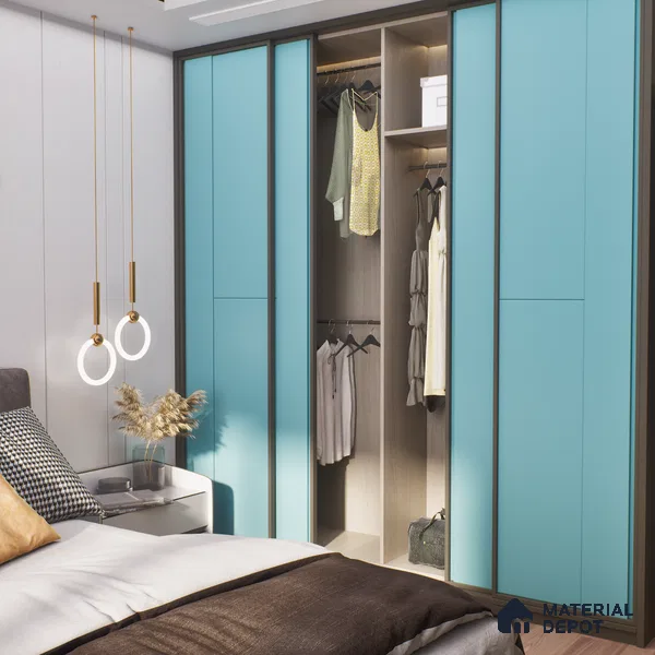Blue Textured Solid Look LM 01283 8 ft x 4 ft Texture Finish Decorative Laminate - 1 mm | Suitable for TV Unit, Wardrobe, Kitchen Cabinets