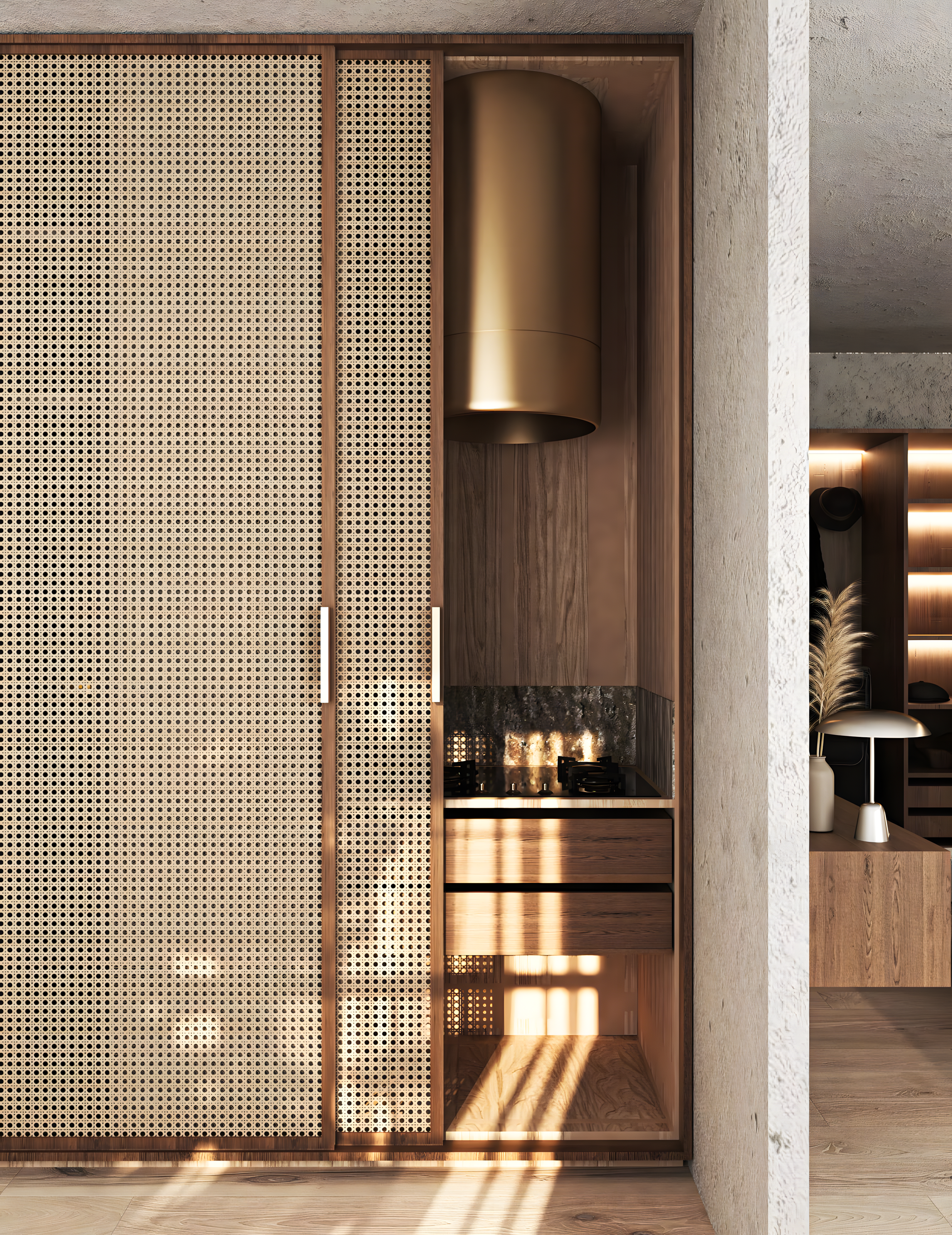 Glossy beige & cream wardrobe