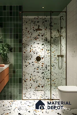 Modern Terrazzo Shower Design | Material Depot
