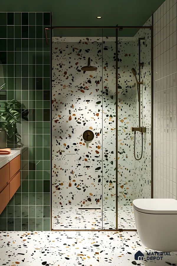 Modern Terrazzo Shower Design | Material Depot