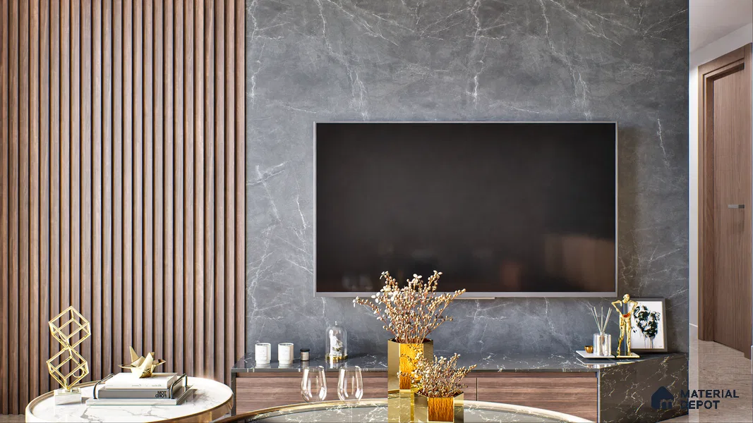 Stone Look LM 01284 8 ft x 4 ft Texture Finish Decorative Laminate - 1 mm | Suitable for TV Unit, Wardrobe, Kitchen Cabinets