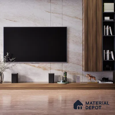 Wooden Look LM 01290 8 ft x 4 ft Suede Finish Decorative Laminate - 1 mm | Suitable for TV Unit, Wardrobe, Kitchen Cabinets