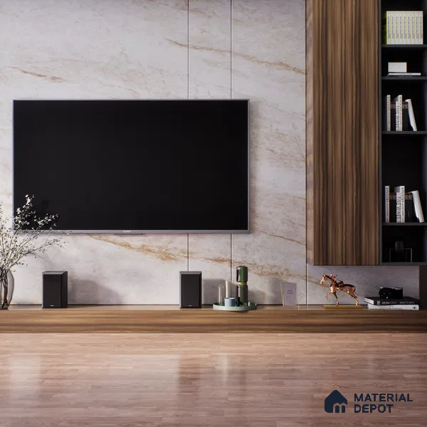 Wooden Look LM 01290 8 ft x 4 ft Suede Finish Decorative Laminate - 1 mm | Suitable for TV Unit, Wardrobe, Kitchen Cabinets