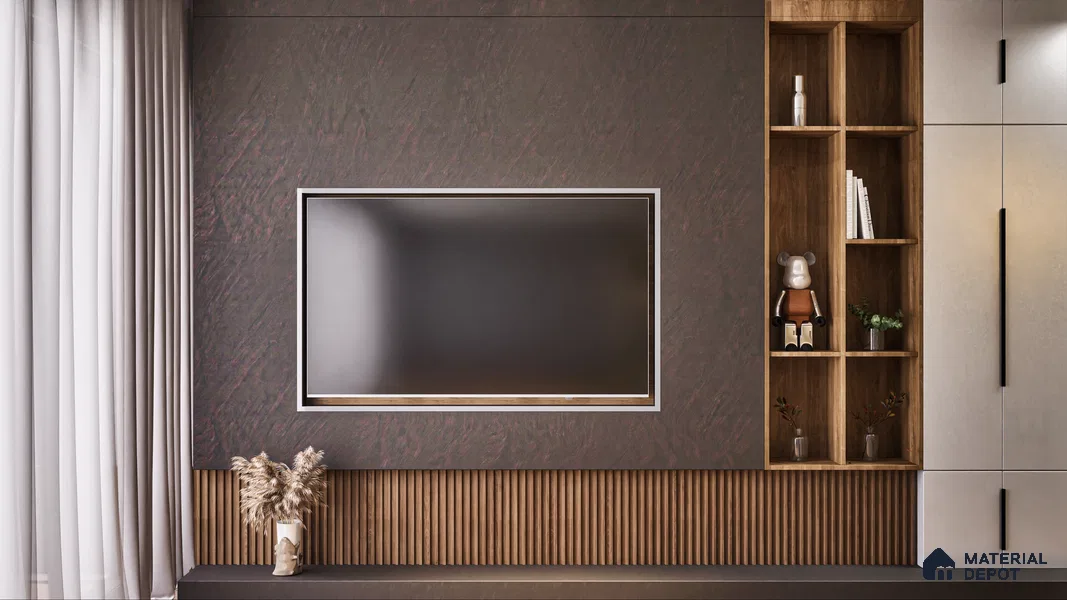 Grey Marble Look LM 01323 8 ft x 4 ft Texture Finish Decorative Laminate - 1 mm | Suitable for TV Unit, Wardrobe, Kitchen Cabinets