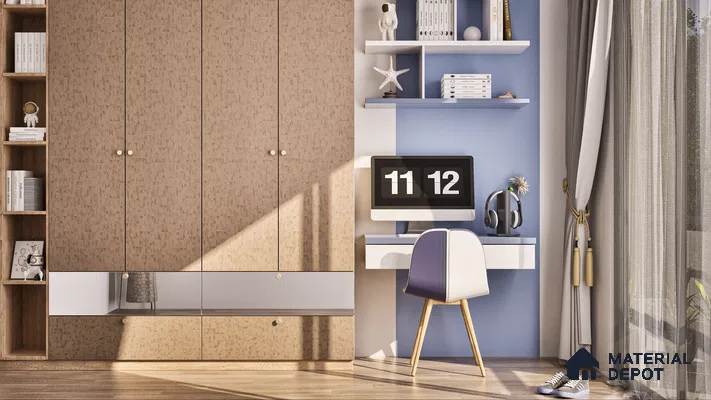 Brown Abstract Look LM 01307 8 ft x 4 ft Suede Finish Decorative Laminate - 1 mm | Suitable for TV Unit, Wardrobe, Kitchen Cabinets