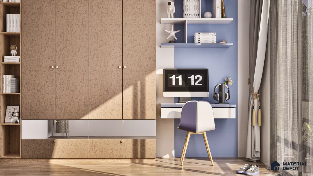 Brown Abstract Look LM 01307 8 ft x 4 ft Suede Finish Decorative Laminate - 1 mm | Suitable for TV Unit, Wardrobe, Kitchen Cabinets