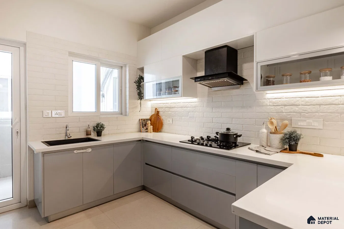Modern 2 BHK flat with impressive kitchen in banglore.