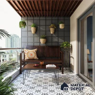 Compact modern balcony, stylish and convenient.
