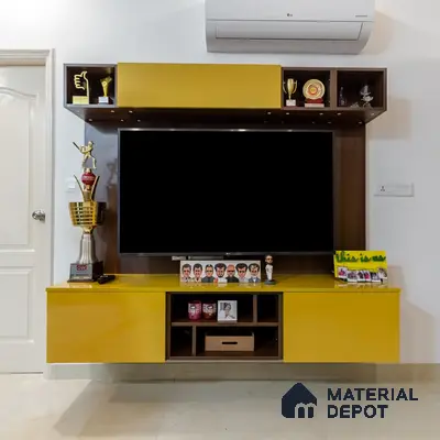 Radiant Entertainment: Contemporary TV Cabinet in Yellow
