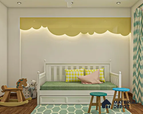 Colorful kids' bedroom with toys
