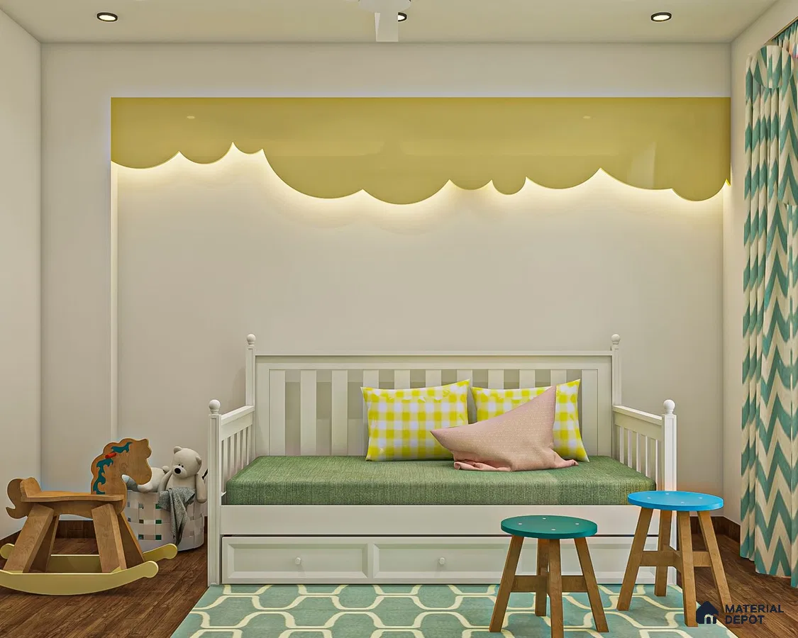 Colorful kids' bedroom with toys
